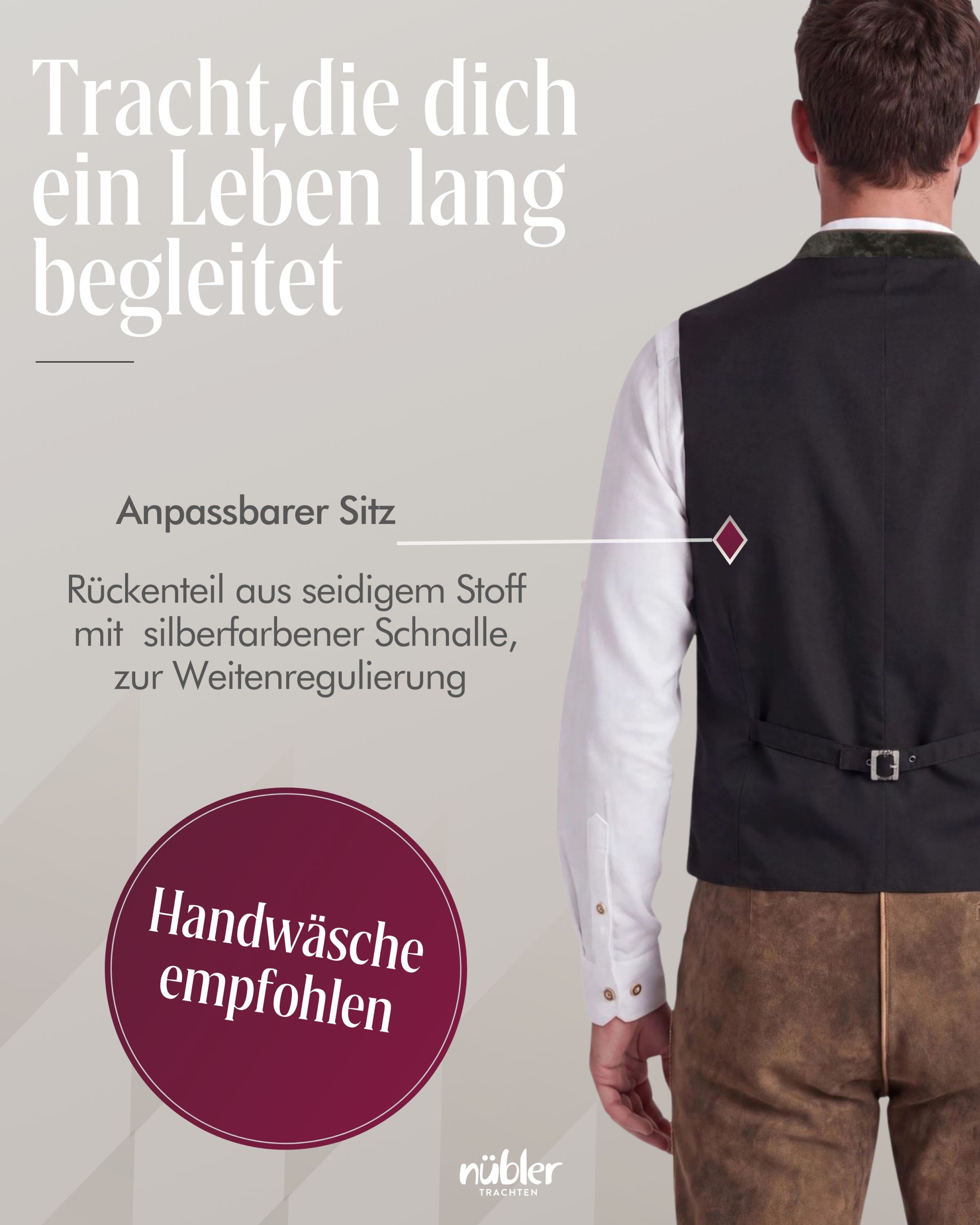 Trachtenweste Kilian in Oliv von Nübler