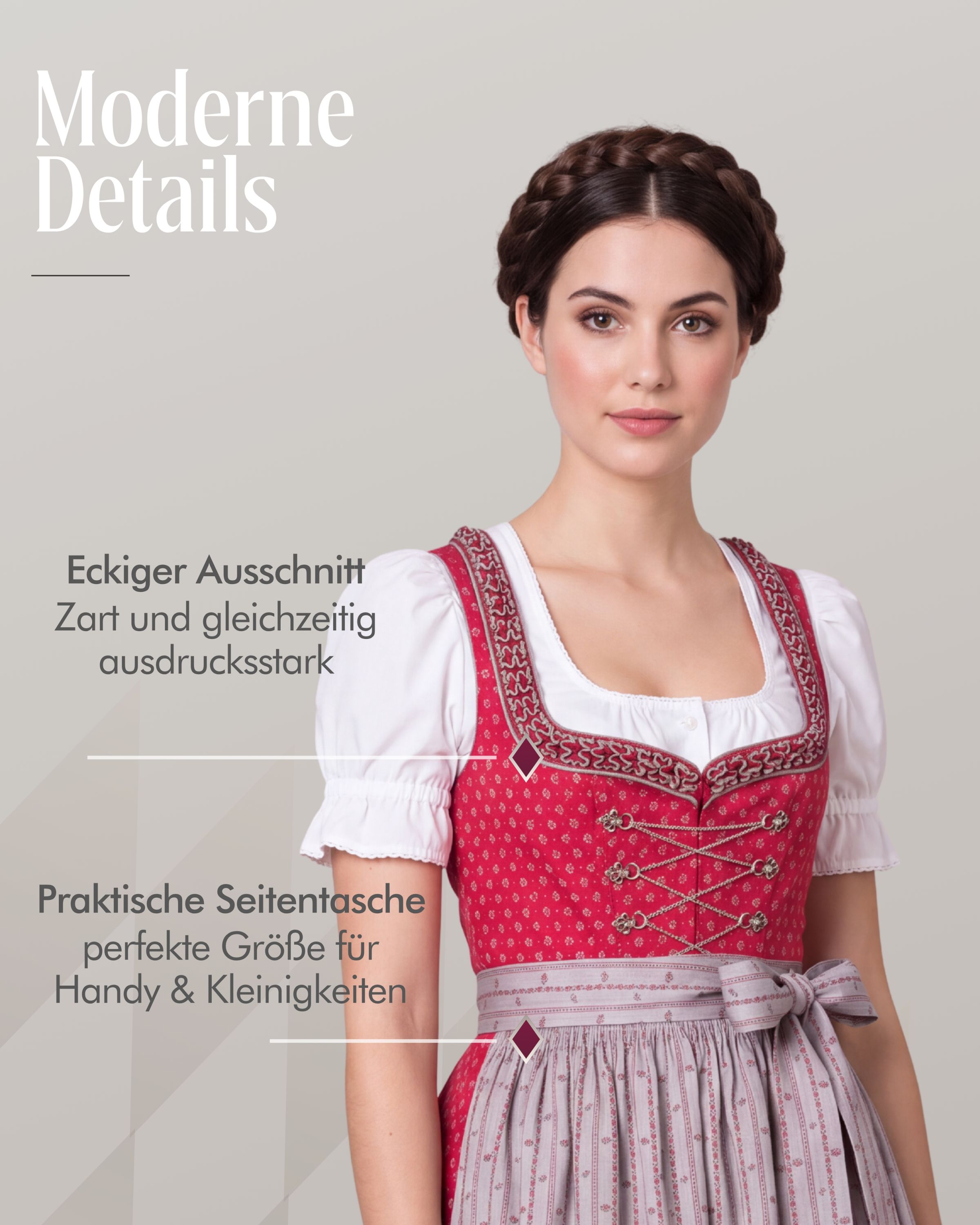 Midi Dirndl Terres in Rot von Nübler
