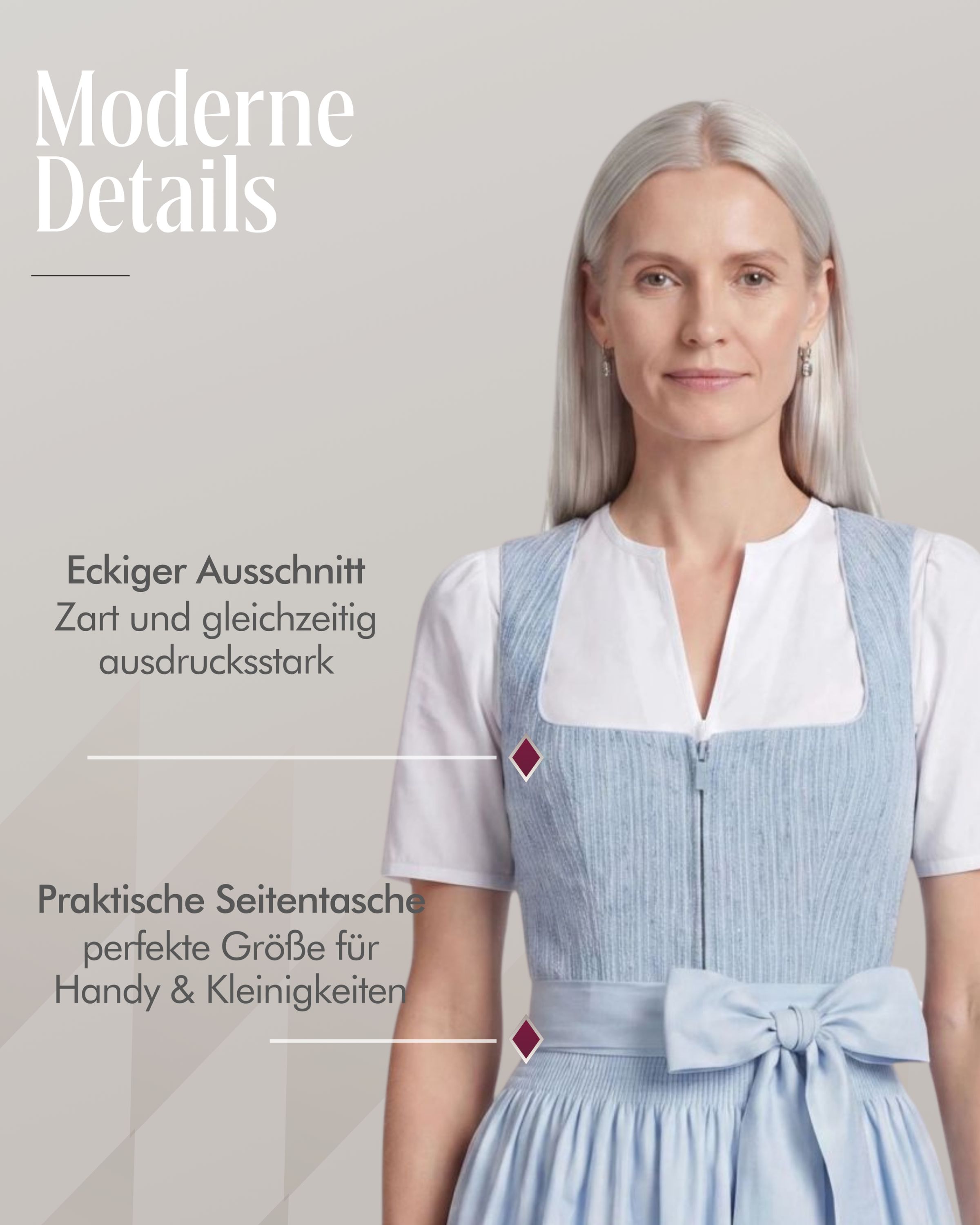 Midi Dirndl Katherina in Hellblau