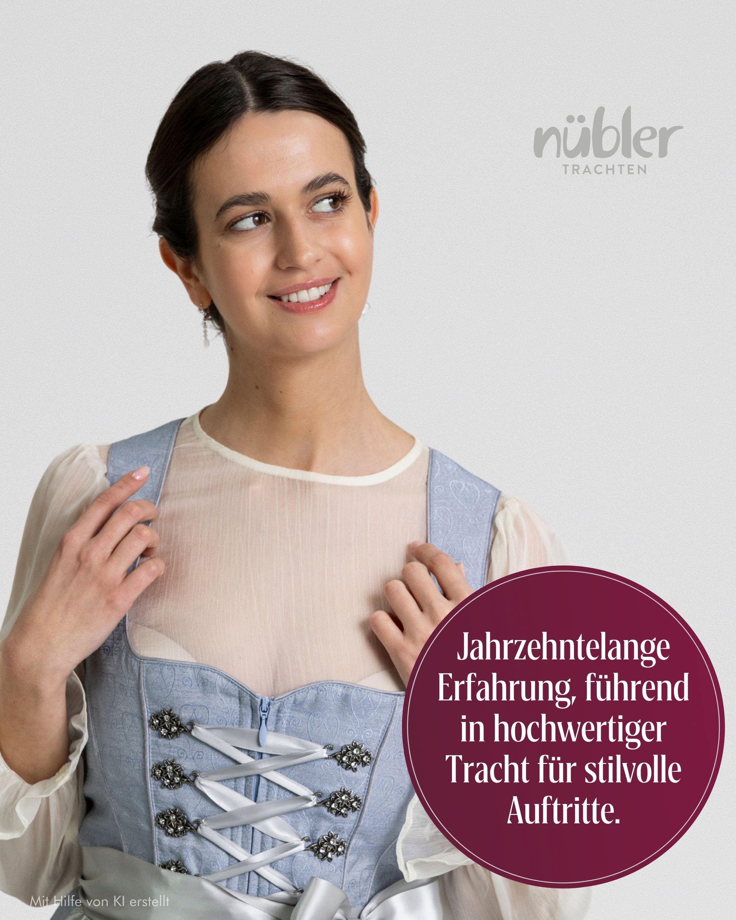 Midi Dirndl Fleur in Mondstein