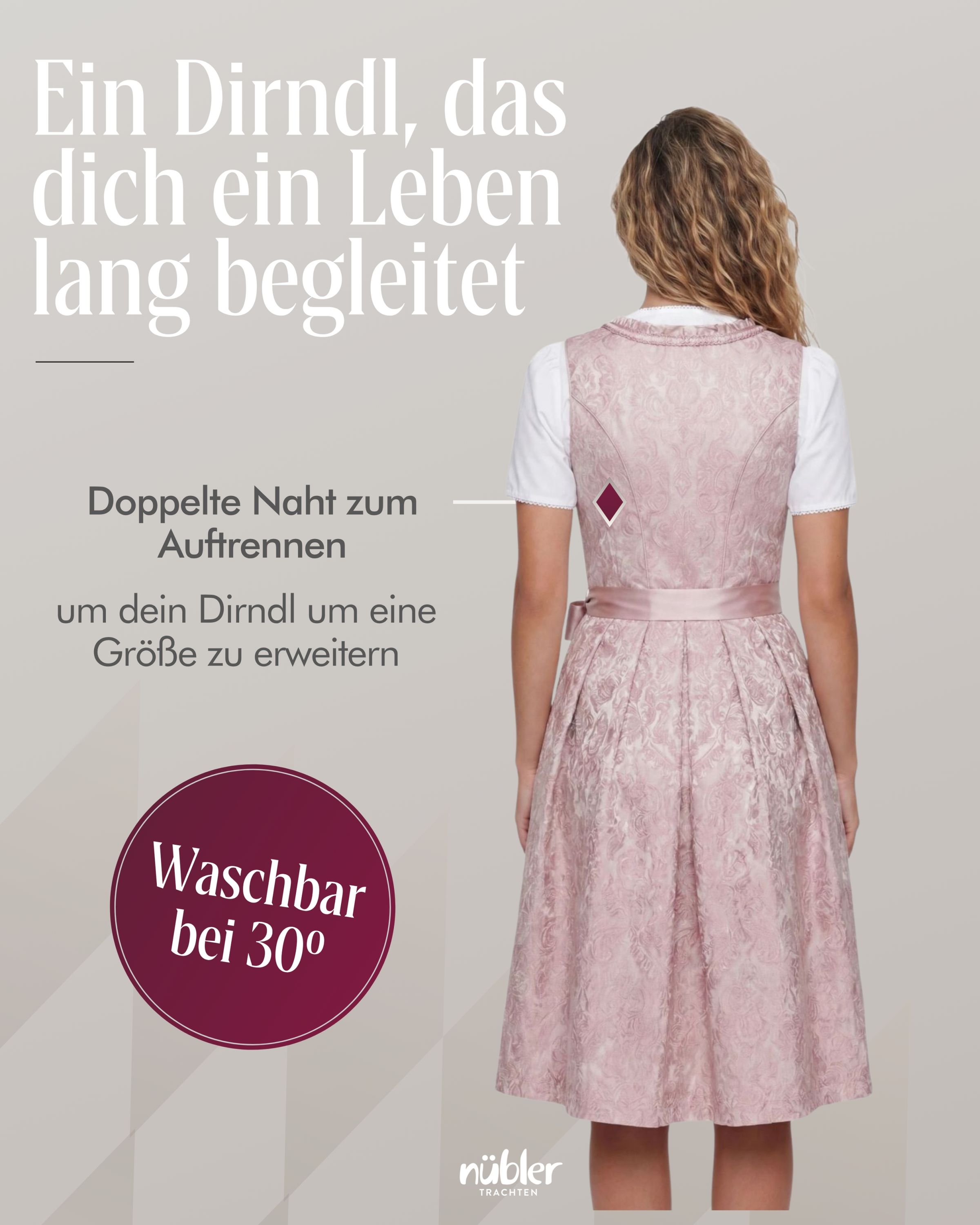 Mini Dirndl Karoline in Taupe