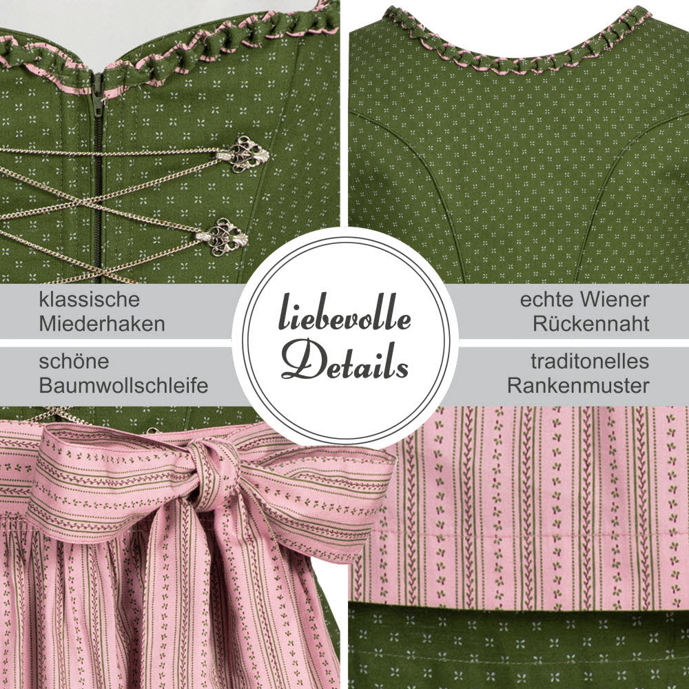 Langes Dirndl Thea in Oliv von Nübler