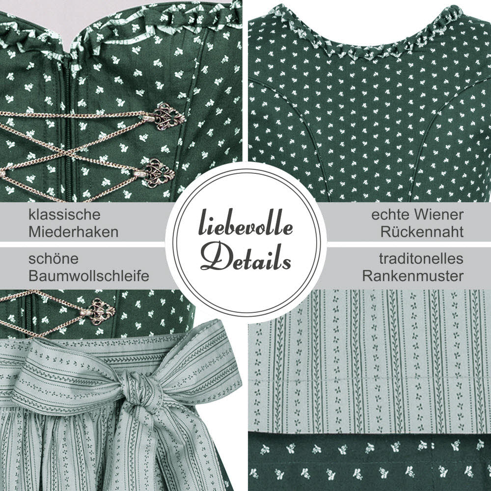 Langes Dirndl Thea in Petrol von Nübler