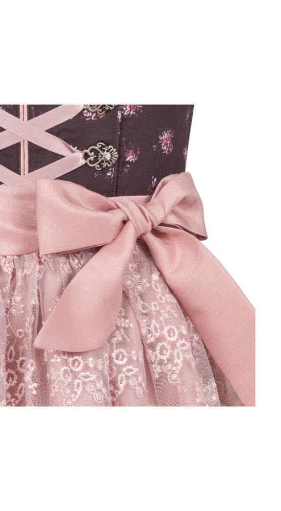 Kinderdirndl Rosalie in Bordeaux Rot, 3-teiliges Set