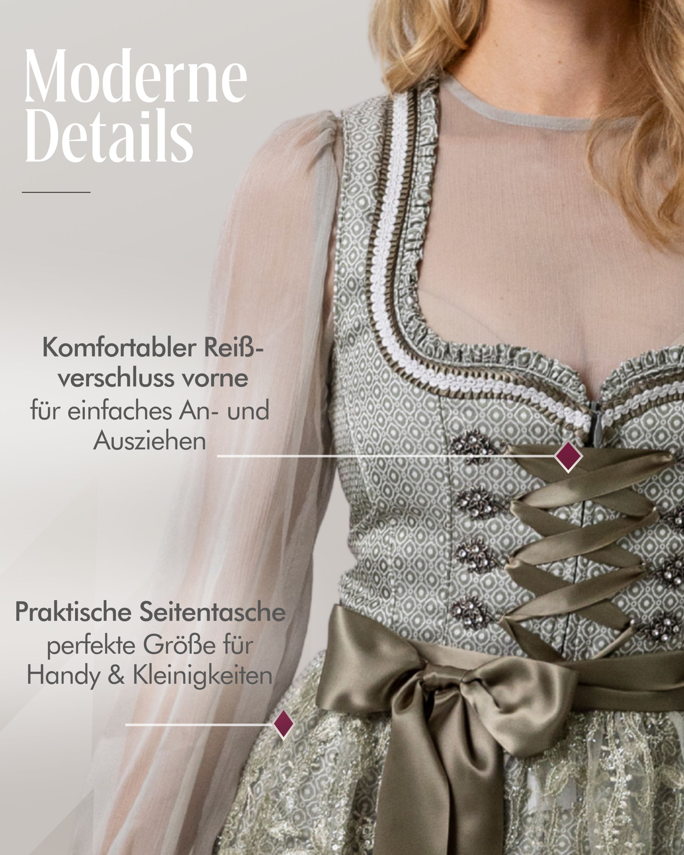 Mini Dirndl Vivian in Grün von Nübler