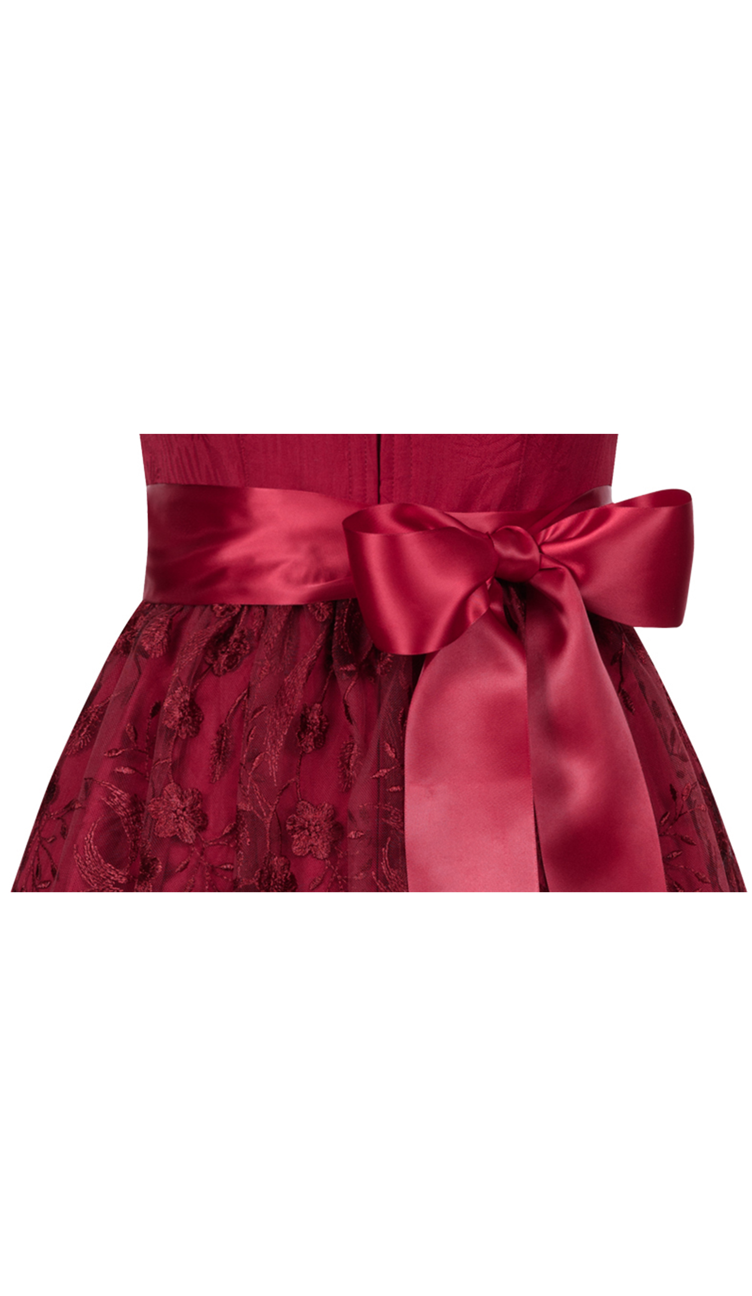 Midi Dirndl Floreta in Herzrot