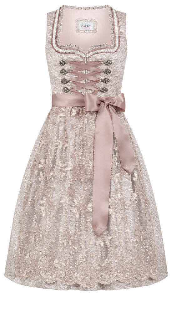 Midi Dirndl Tessa in Taupe von Nübler
