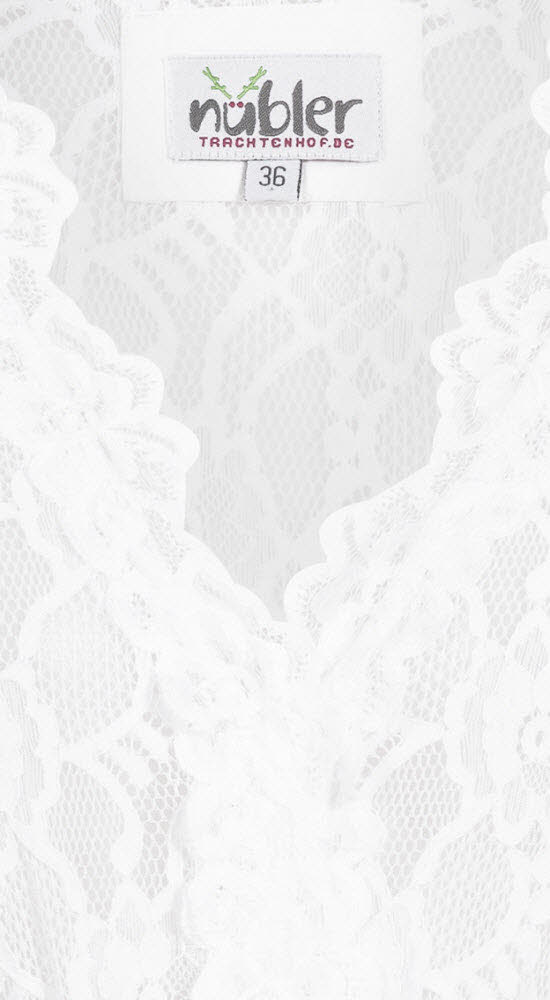 Dirndlbluse 3/4 Arm Laura in Weiß von Nübler