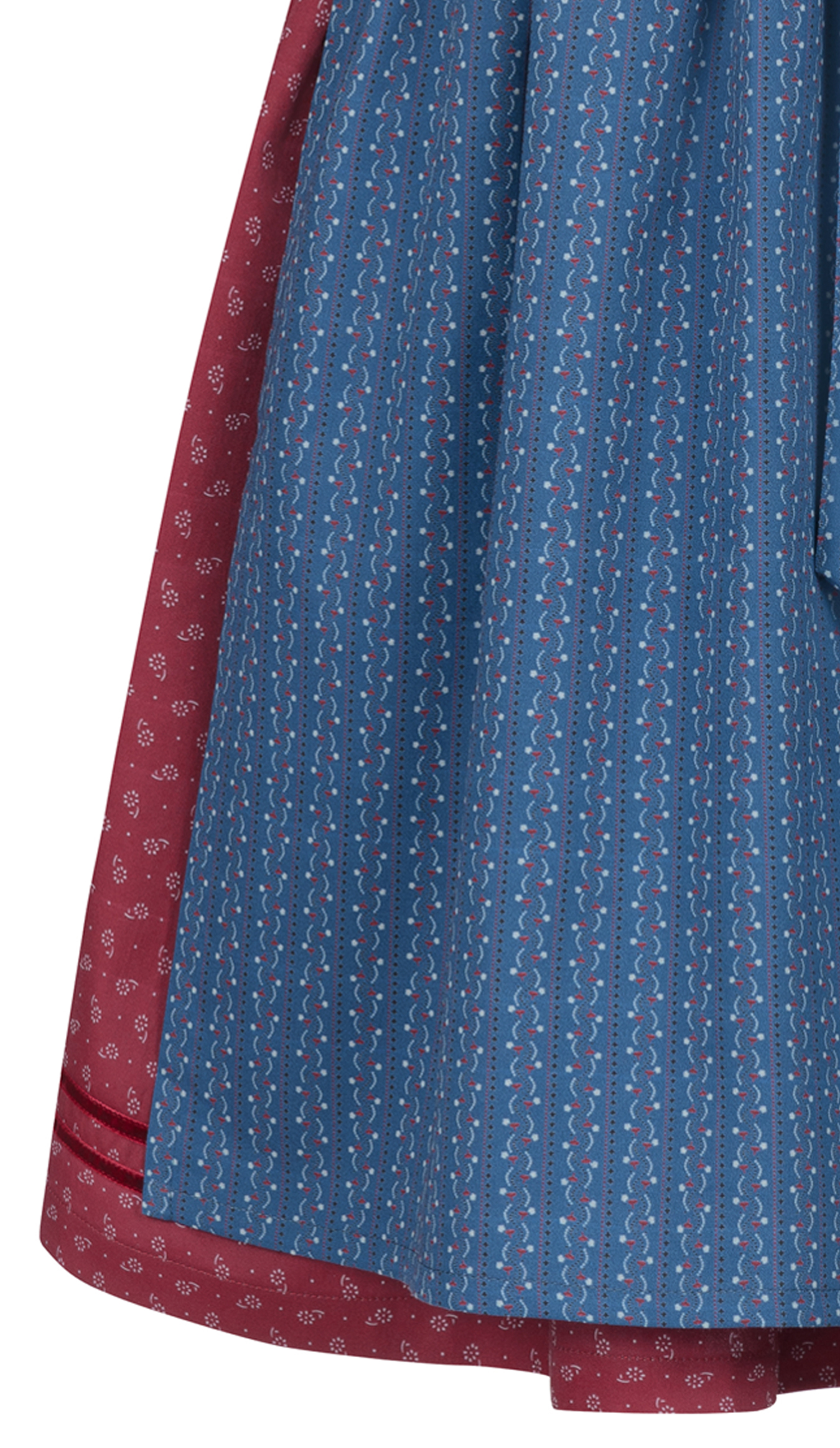 Kinderdirndl Gesr in Rot Blau, 3-teiliges Set